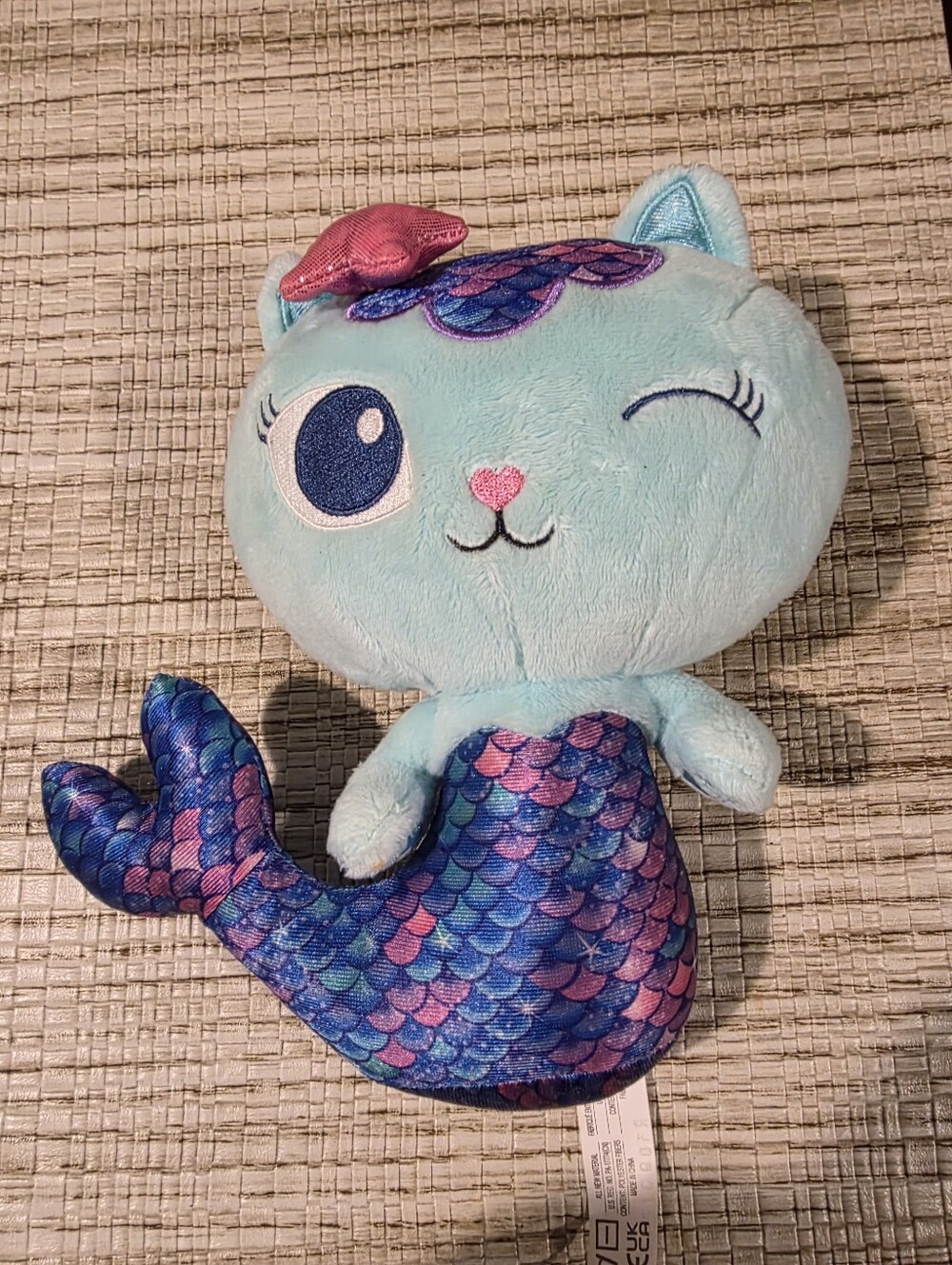 Blue Mermaid Cat Plush Toy - Cute Sea Kitty Plush
